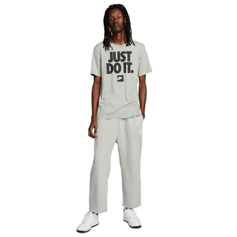 Nike Men's Relaxed-Fit Just Do It Logo Graphic T-Shirt Heather Gray S